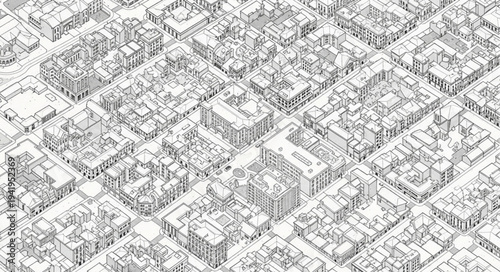 Abstract Isometric Cityscape - A Detailed Architectural Visualization.