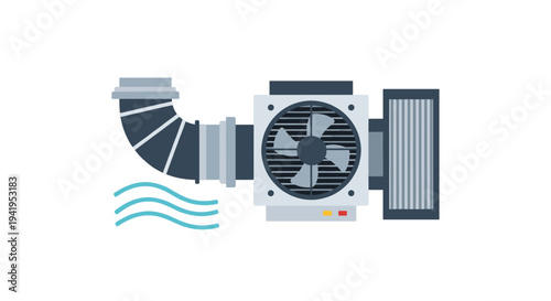 Industrial ventilation system with cooling fan and air duct