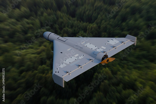 Obraz na płótnie Military drone reconnaissance and strike operations