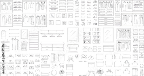 Isolated on transparent background a blurry image of various lines and shapes