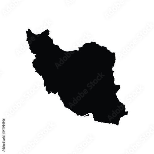 Iran map silhouette vector flat illustration design.