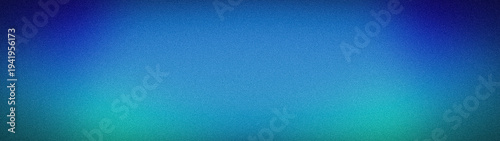 Konstfotografi Wide grainy gradient background with deep blue and turquoise neon glow for moder