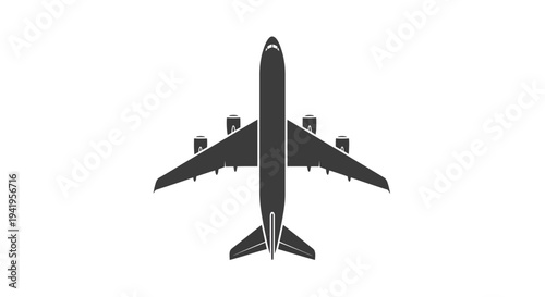 Airplane in flight seen from above against a white background plane flying air travel aircraft
