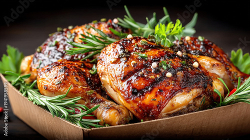 Chicken in a cardboard take...