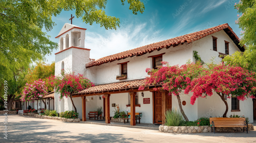 Fototapeta premium San Miguel Arcangel mission church in California