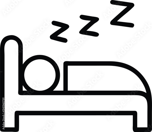 A person sleeping peacefully in bed with zzz above