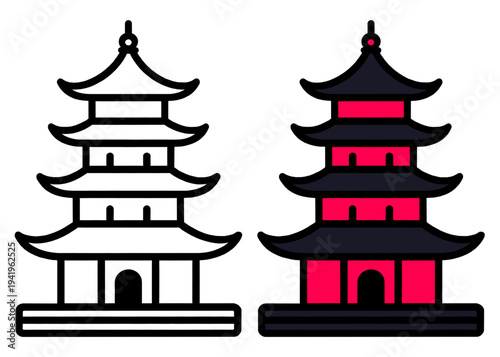 vector illustration of a pagoda