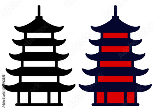 vector illustration of chinese temple