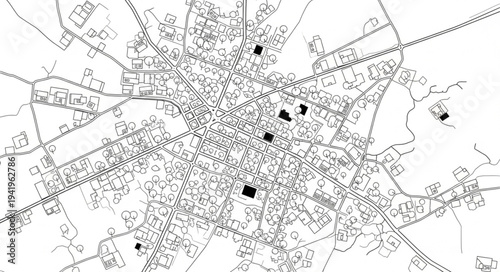 Detailed City Plan Depicting Urban Layout and Infrastructure.