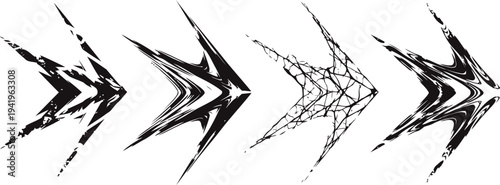 tribal arrow designs in black and white grunge ethnic geometric shapes for decoration and symbolism
