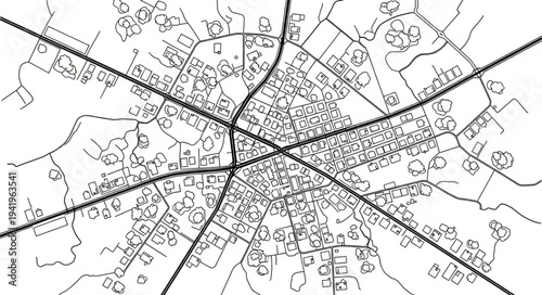 Detailed City Map Depicting Roads and Urban Layout.