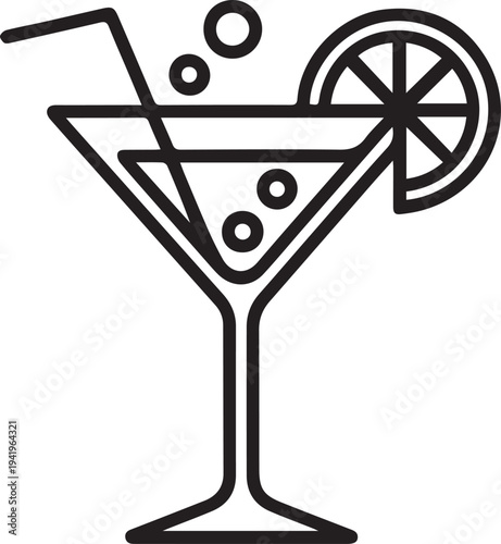 Cocktail Drink  outline Icon