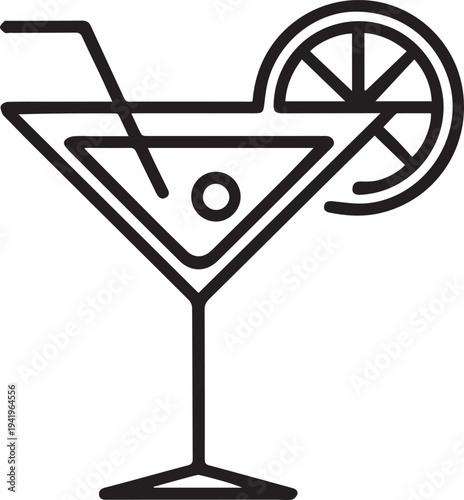 modern Cocktail Drink outline Icon