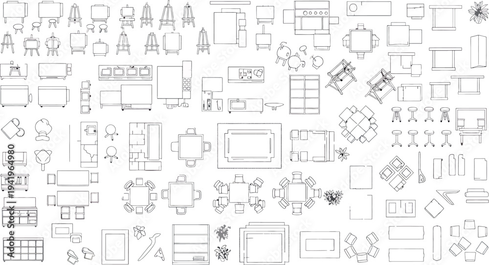 Obraz premium Isolated on transparent background architectural blueprint fragments