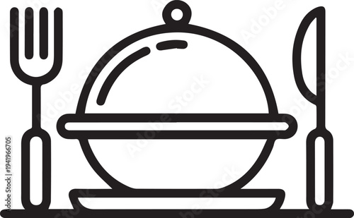 modern restaurant dinner icon