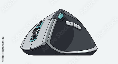 Modern Ergonomic Computer Mouse Design Illustration.