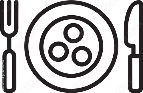 unique minimalist restaurant dinner vector icon