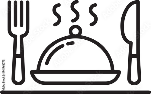 minimalist restaurant dinner vector icon