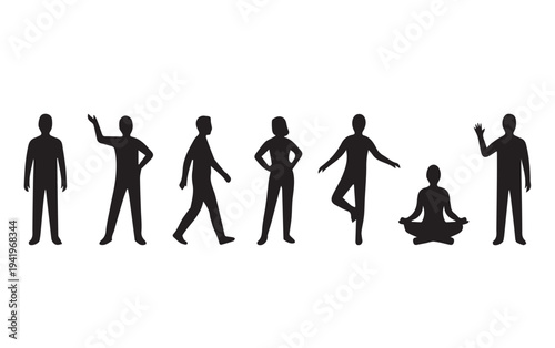 silhouettes of people in different poses