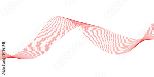 Abstract red wavy lines illustration
