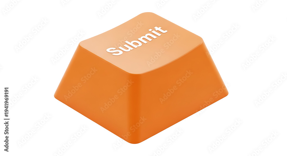 Fototapeta premium An orange submit button on transparent background
