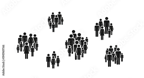 Diverse Groups of People Gathered Together in Various Clusters.