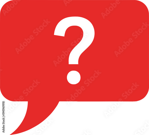 Question mark in speech bubble icon representing inquiry, FAQ, customer support and help concept for communication and information assistance