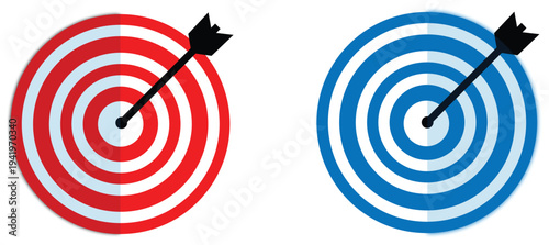 Arrow target set . Arrow targets red and blue colours