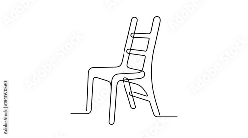 Single Continuous Line Ladder Chair Convertible Furniture Minimal Clever Design Illustration