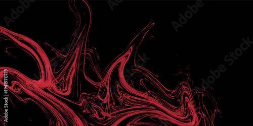 Black and red abstract pattern illustration.