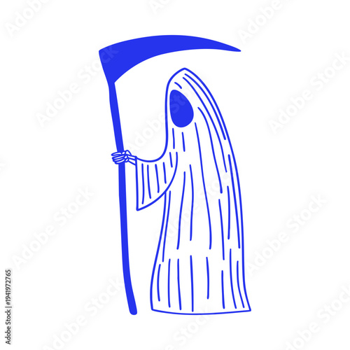 Grim Reaper Death Character Doodle Illustration