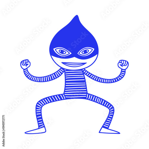 Happy Thief Character Doodle Illustration