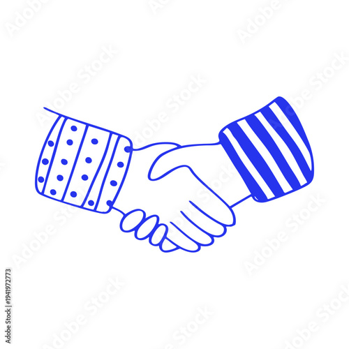 Handshake Agreement Symbol Doodle Illustration