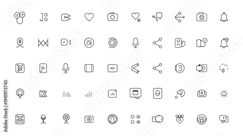 Minimal monoline set with various symbols and actions