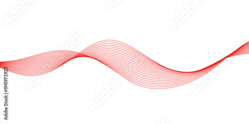 Abstract red wavy lines illustration