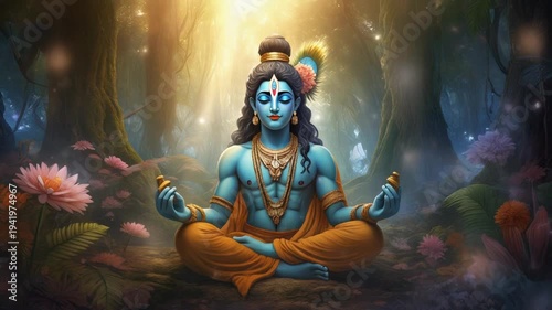 Shiva Meditation Spirituality Hinduism Blue.