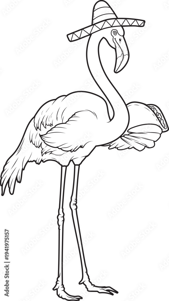 Obraz premium Flamingo Taco Animal Vector Graphic Art Illustration