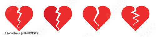 Heartbreak, broken heart symbol isolated vector.