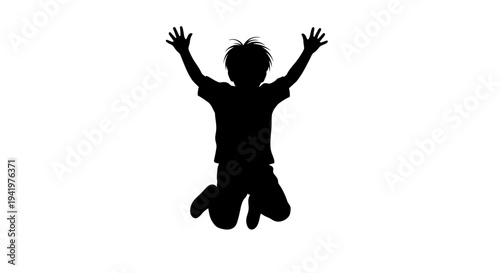 Silhouette of a jumping child vector