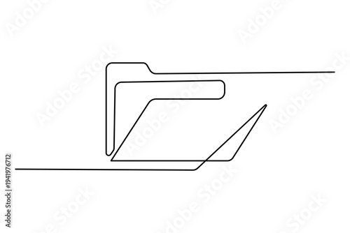 Folder icon continuous one line drawing minimalist outline vector illustration