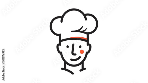 Smiling cartoon chef character illustration.