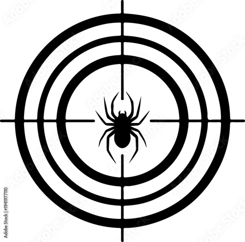 Spider Web Spinning A Target Bullseye Vector Art