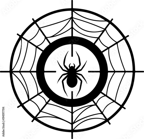 Spider Web Spinning A Target Bullseye Vector Art