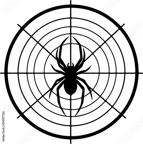 Spider Web Spinning A Target Bullseye Vector Art