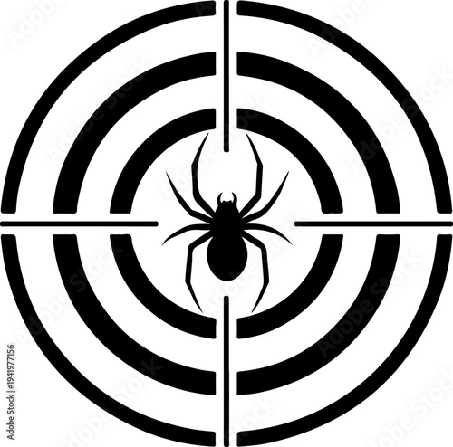 Spider Web Spinning A Target Bullseye Vector Art