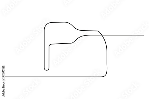 Folder icon continuous one line drawing minimalist outline vector illustration