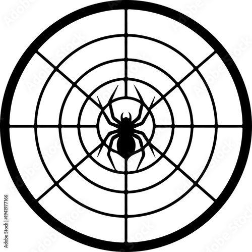 Spider Web Spinning A Target Bullseye Vector Art