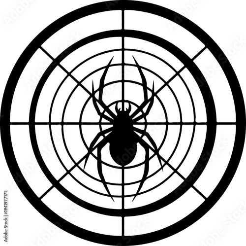 Spider Web Spinning A Target Bullseye Vector Art