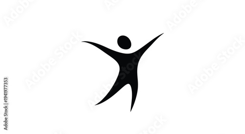 A dark human figure with arms outstretched celebrating life silhouette