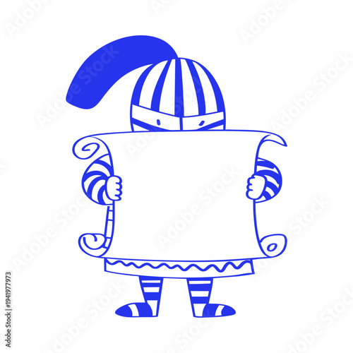 Medieval Knight Manuscript Doodle Illustration